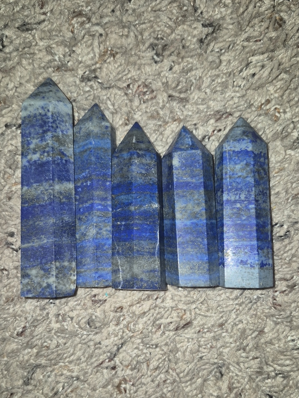 Lapis Lazuli Polished Point Tower - Deep Blue Striations (6pcs)